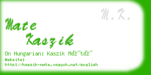 mate kaszik business card